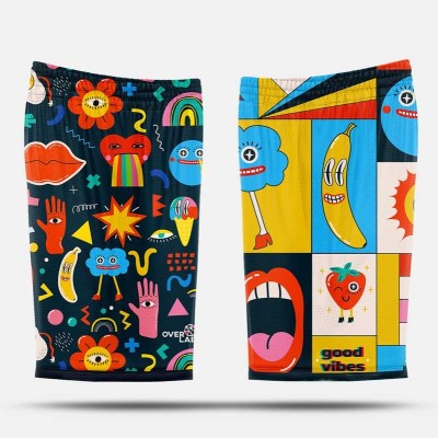 Shorts Overlab GOOD VIBES – Traspiranti e Perfetti per Sport e Tempo Libero