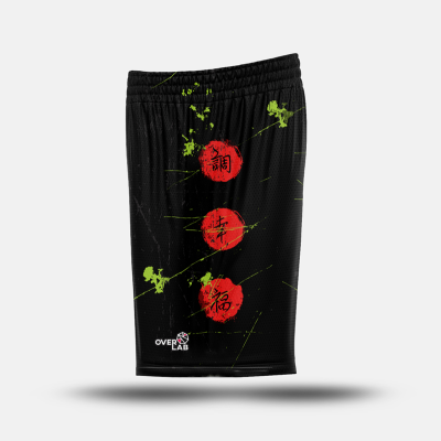 Shorts Overlab DARK JAPAN red/lime – Traspiranti e Perfetti per Sport e Tempo Libero