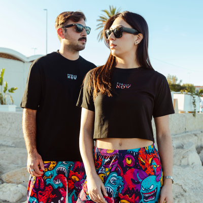 Overlab T-shirt Crop | GOOD VIBES | – Streetwear
