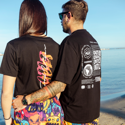 Overlab T-shirt Crop | GOOD VIBES | – Streetwear