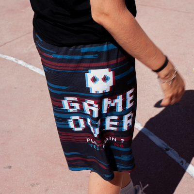 Basketball Shorts Overlab | GAME OVER | – Traspiranti e Perfetti per Sport e Tempo Libero