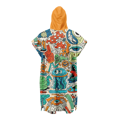 Flow to the End Poncho Surf Unisex Colorato Microfibra | Overlab