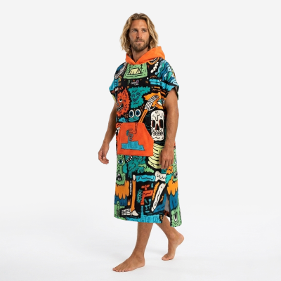 FLOW TO THE END black Poncho Surf Spugna| Overlab