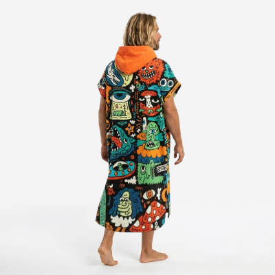 FLOW TO THE END black Poncho Surf Spugna| Overlab